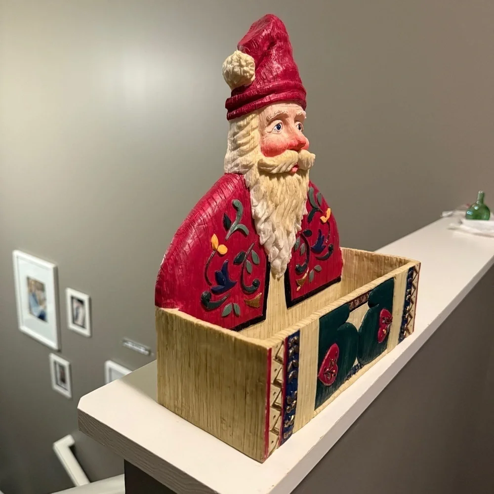 Christmas Santa Card Holder Holiday Renovators Supply Resin Textured Home Decor